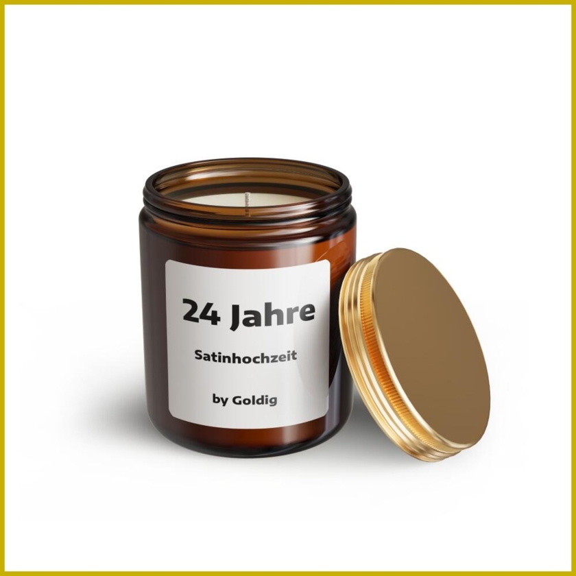 Duftkerze 24 Jahre Satinhochzeit