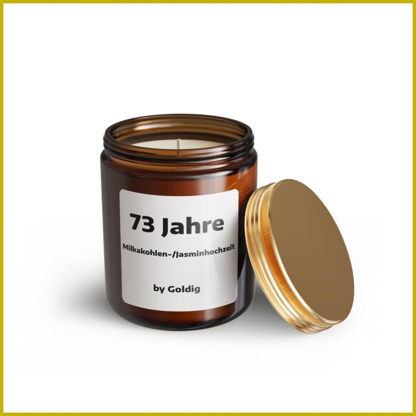 Duftkerze 73 Jahre Milkakohlen-/Jasminhochzeit