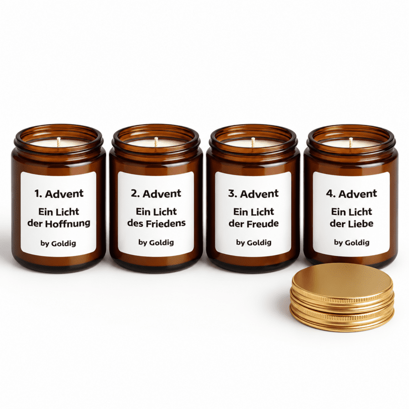 Adventskerzen Set – Ein Licht der Hoffnung, des Friedens, der Freude & der Liebe