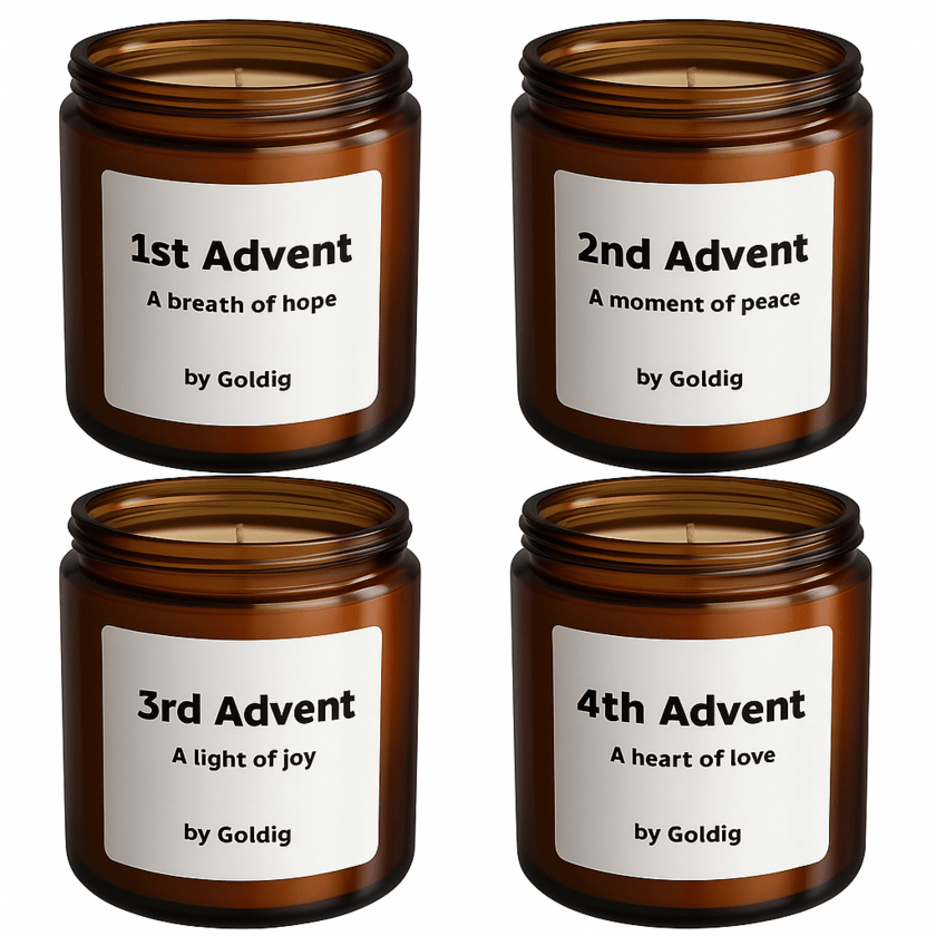 Adventskerzen Set  A Breath of Hope, Peace, Joy & Love
