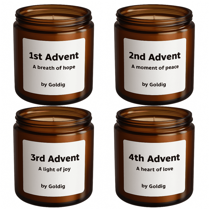 Adventskerzen Set  A Breath of Hope, Peace, Joy & Love