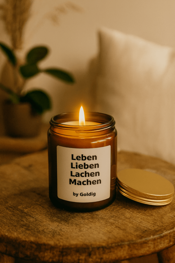 Duftkerze Leben lieben Lachen Machen