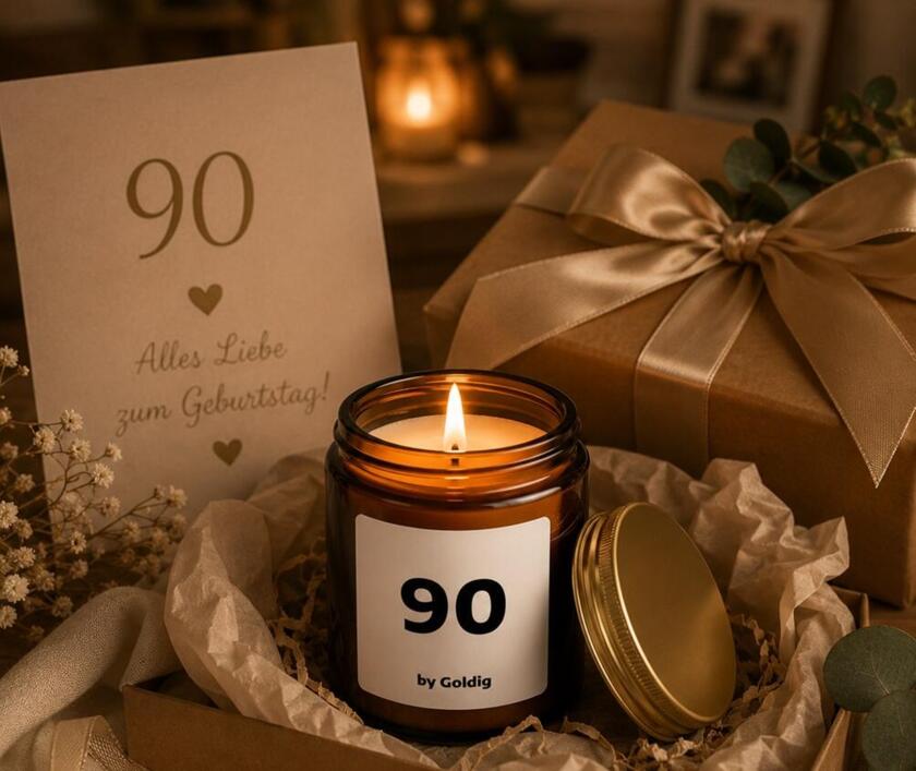 Bougie parfumée avec chiffre 90