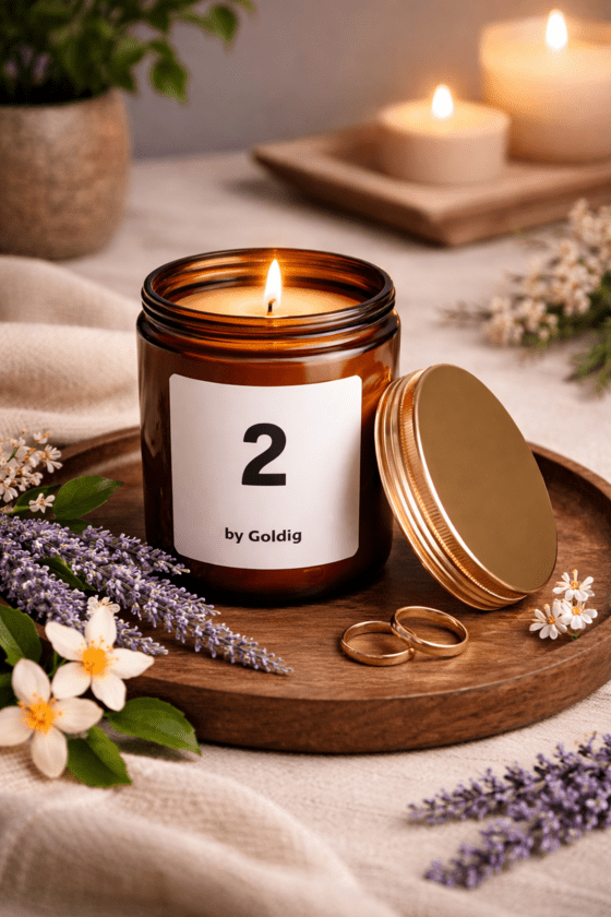 Bougie parfumée avec chiffre 2