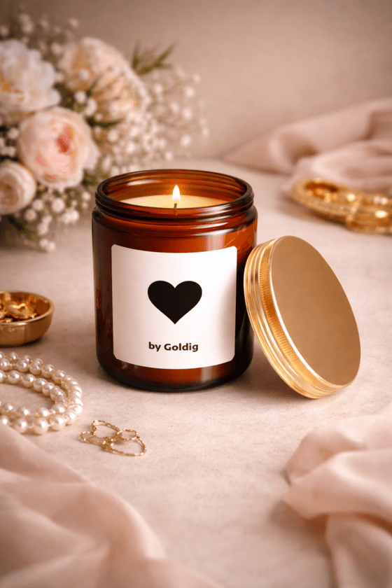 Bougie parfumée Cœur - Cadeau avec symbole