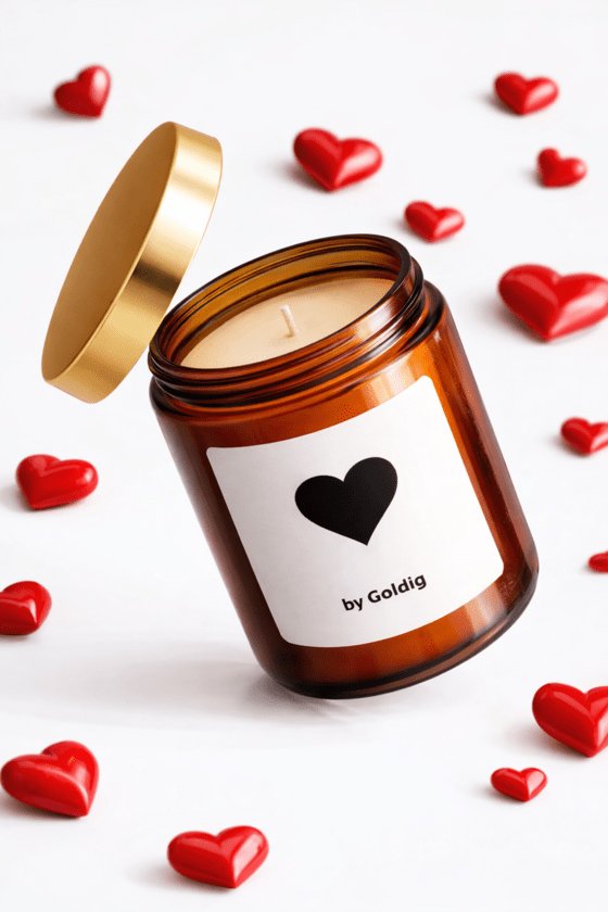 Bougie parfumée Cœur - Cadeau avec symbole