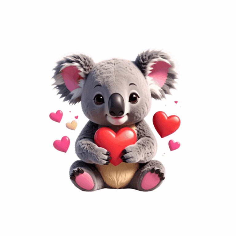Bügelbild Süsser verliebter Koala