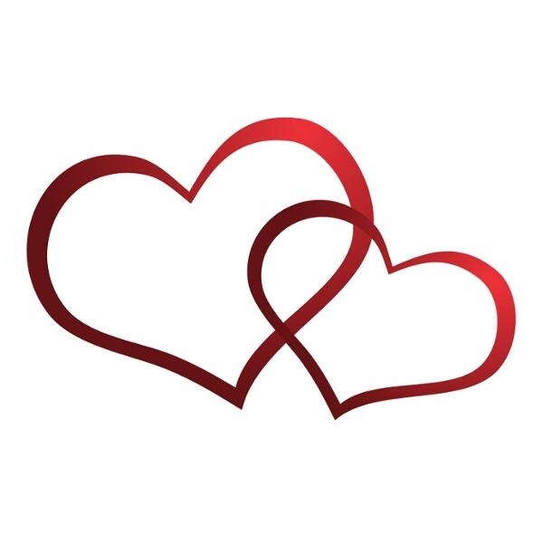 Bügelbild Verbundene Herzen