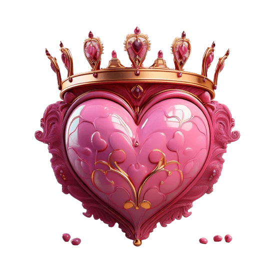 Bügelbild Herz mit Krone
