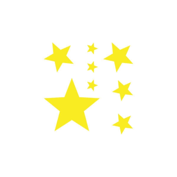 Bügelbilder Set Sterne Gelb Solid