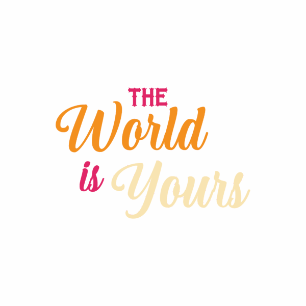 Bügelbild the world is yours