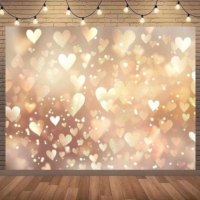 Fond mural de cœurs dorés