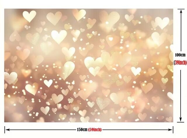 Fond mural de cœurs dorés