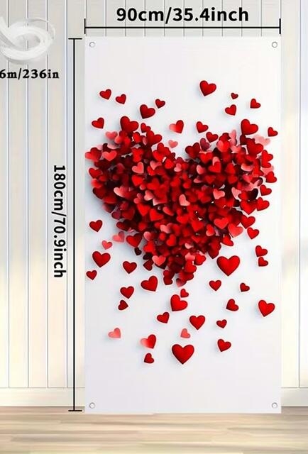 Herz Wandkulisse 90 × 180 cm
