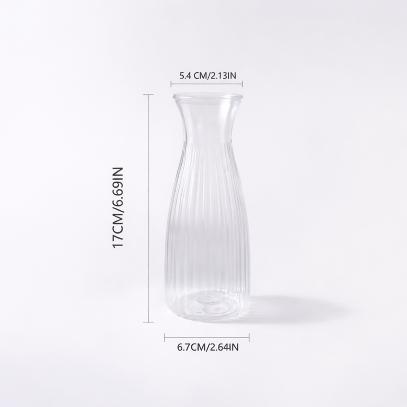 6 Kunststoffvasen 14,5 cm Transparent in Glasoptik