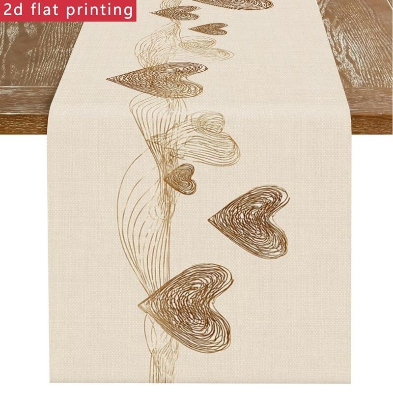 Tischläufer mit goldene Herzen