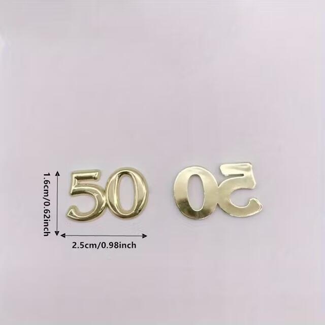 50 Stück goldene Zahl 50