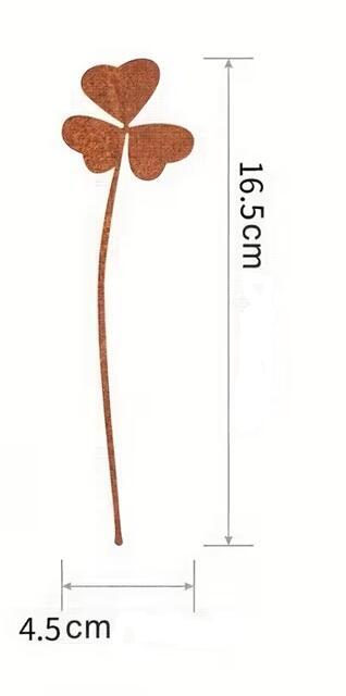 Pique de jardin trèfle rustique en métal