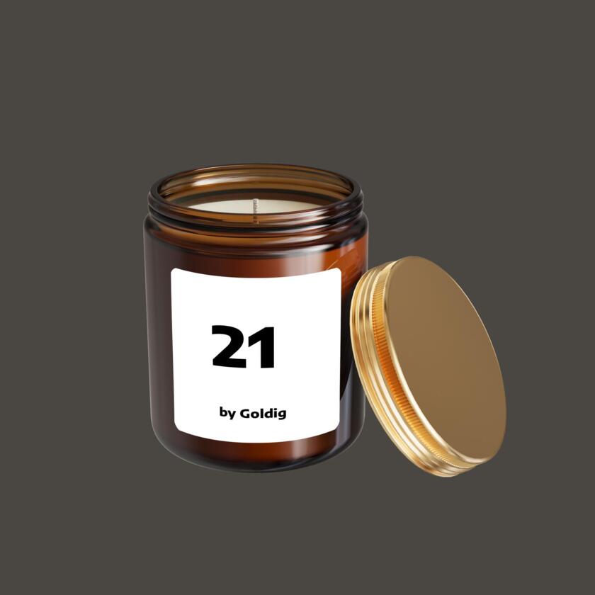 Duftkerze mit Zahl 21