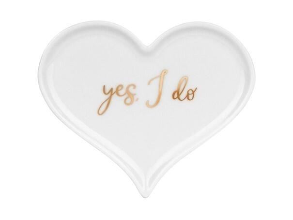 Porte-alliances en porcelaine cœur