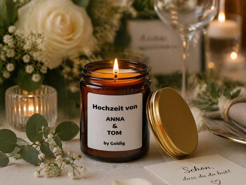 Personalisierte Kerze Hochzeit von - Hier Steht & Eure Namen