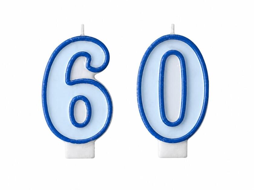 Tortenkerzen Set Zahl 6 & 0 Blau