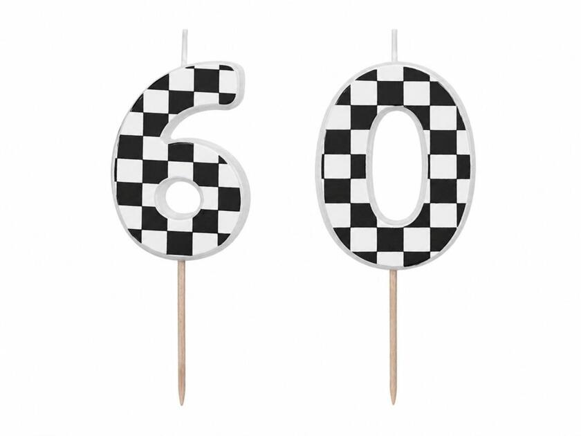 Geburtstagskerzen Set 6 & 0 Kariert