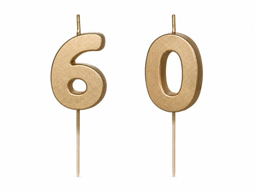 Kerzen für Geburtstag Gold Set 6 & 0