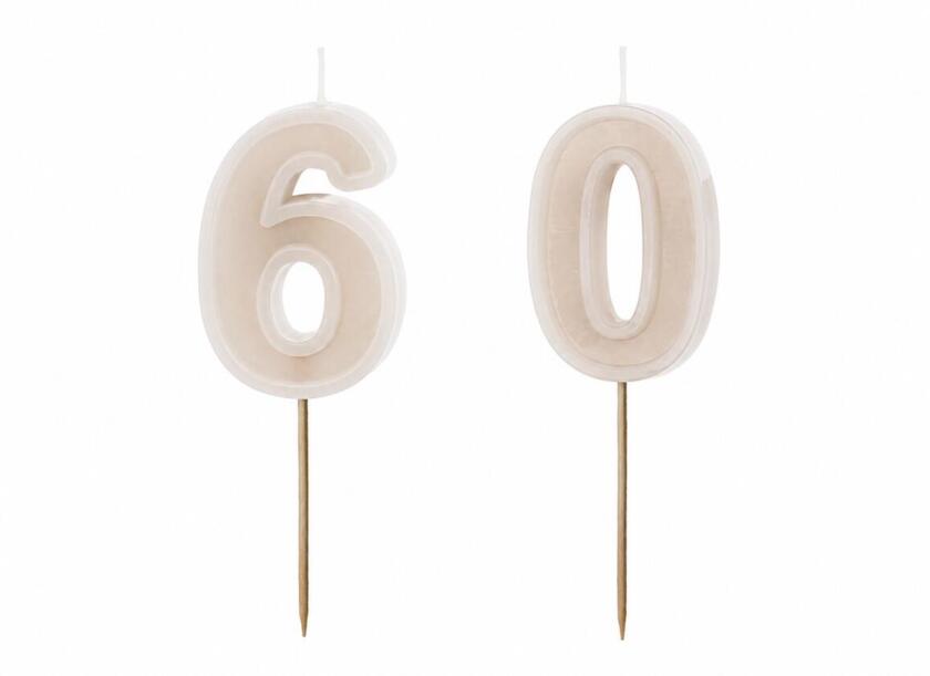 Geburtstagskerzen Warmgrau Set 6 & 0