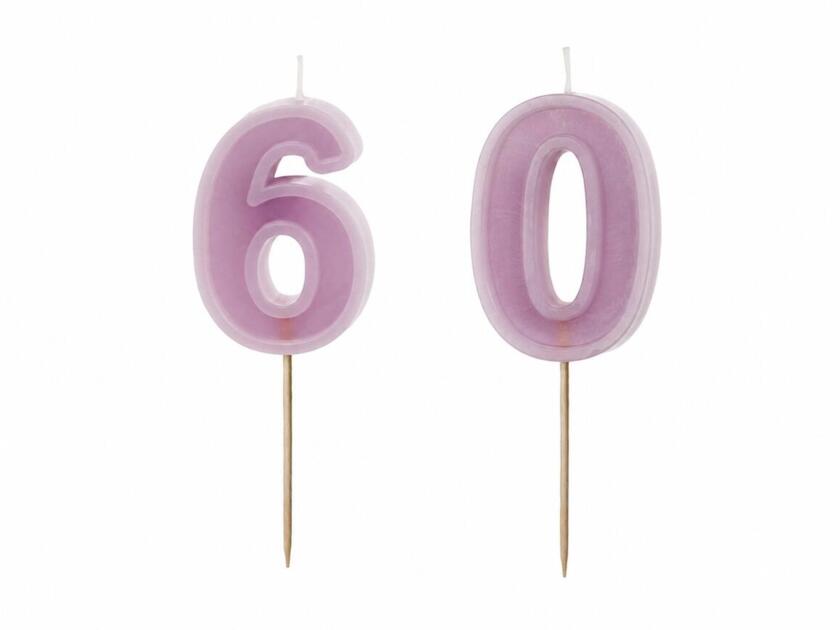 Geburtstagskerzen Lila Set 6 & 0