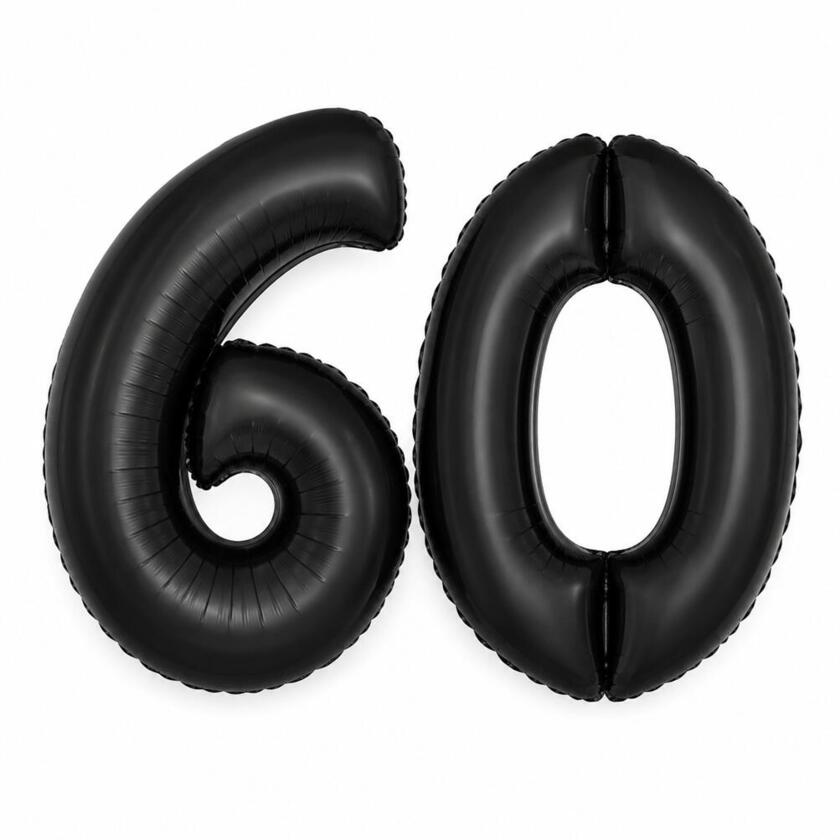 Zahlenballons Schwarz Set 6 & 0