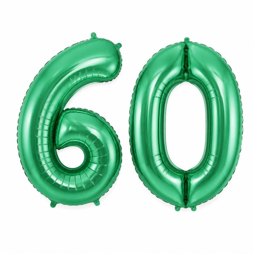 60 Geburtstagsballon Set 6 & 0 Grün