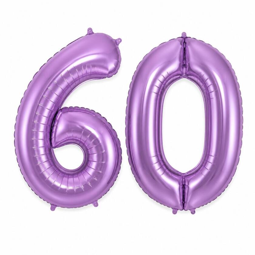 60 Geburtstagsballons Lila Set 6 & 0