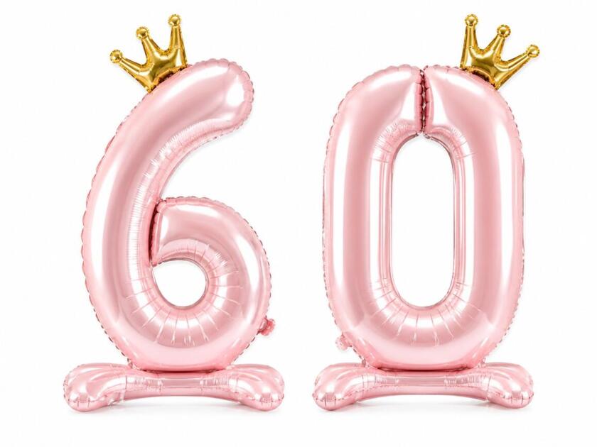 60 Stehende Geburtstagsballons Pink