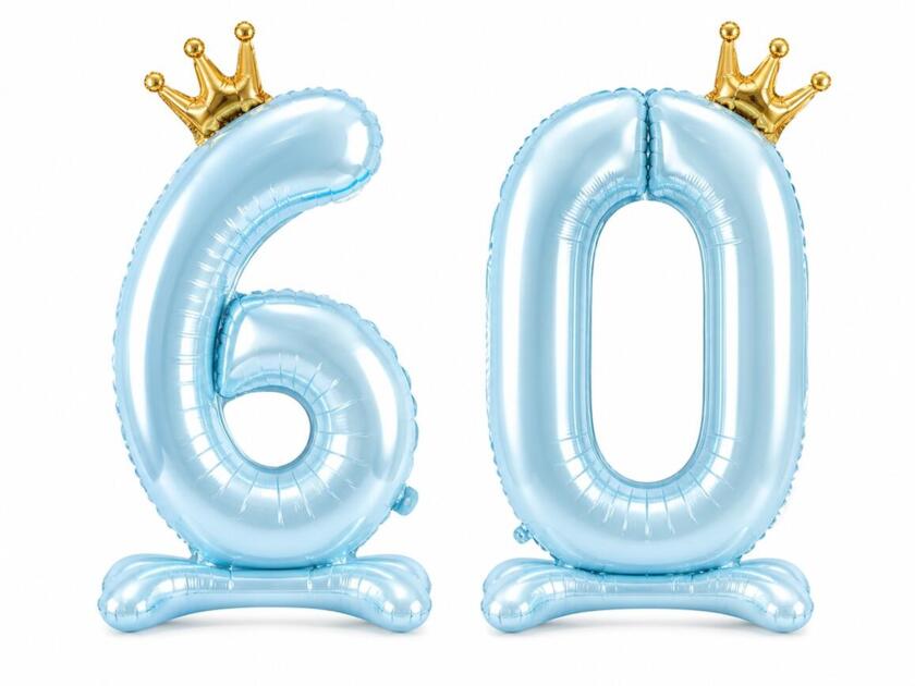 60 Stehende Geburtstagsballons Blau