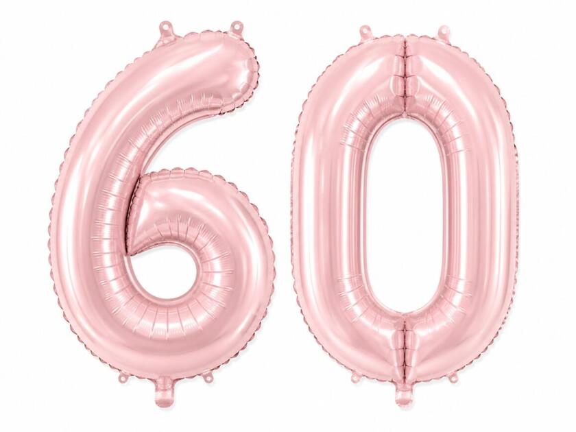 60 Geburtstagsballons Helles Pink