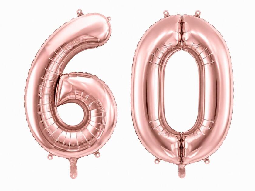 Geburtstagsballons 60 Jahre Roségold 86 cm