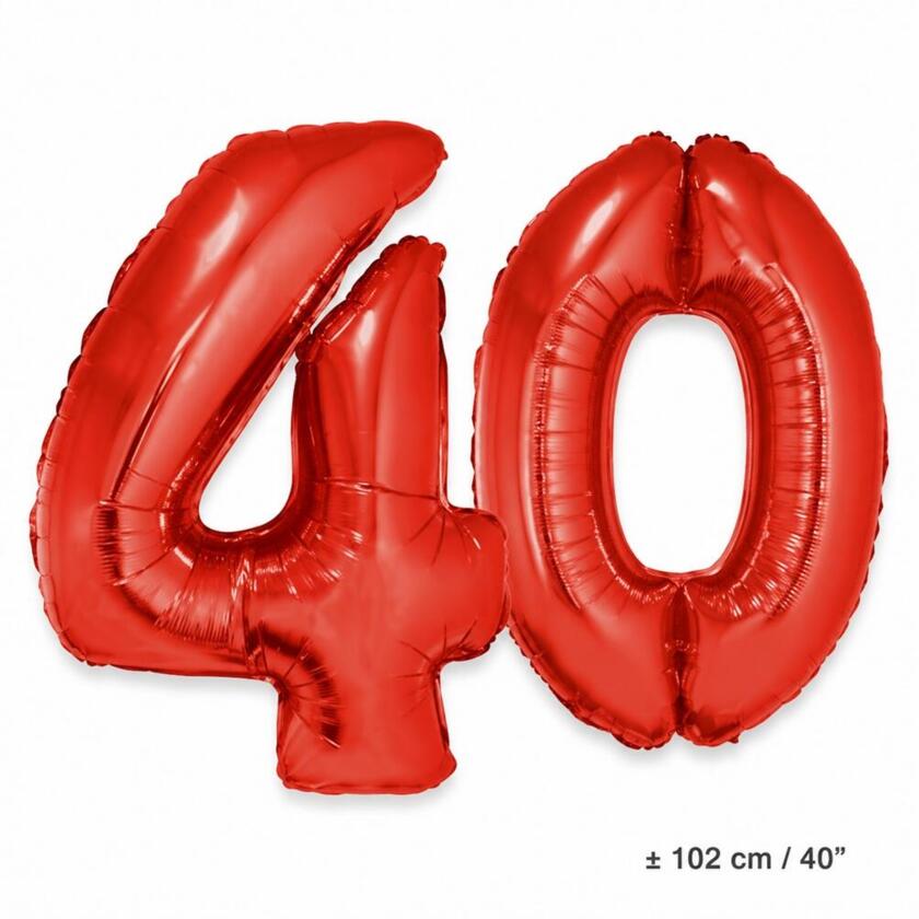 40 Geburtstag Ballon Set 4 & 0 Rot 1M