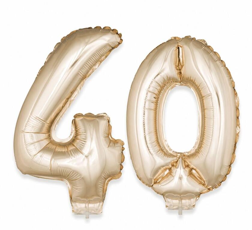 40 Geburtstag Ballon Set 4 & 0 Champagne