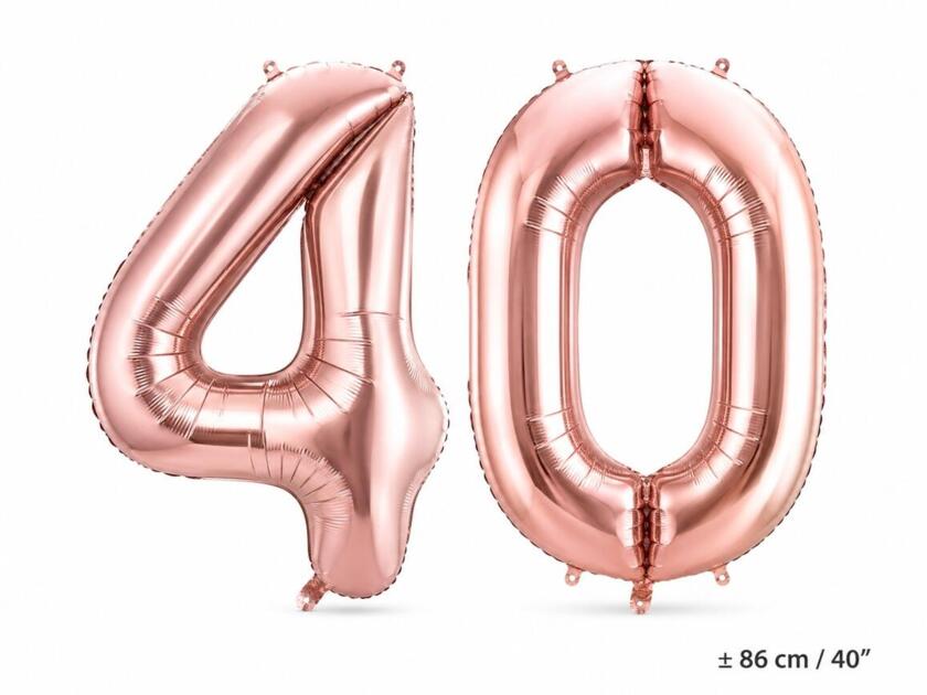 Zahlenballons 40 Roségold - Set 4 & 0 86cm