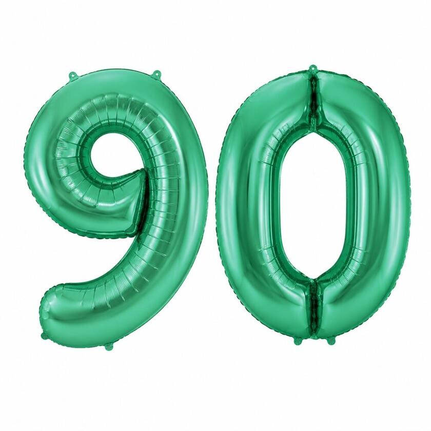 90 Geburtstag Ballon Set 9 & 0 Grün 86cm