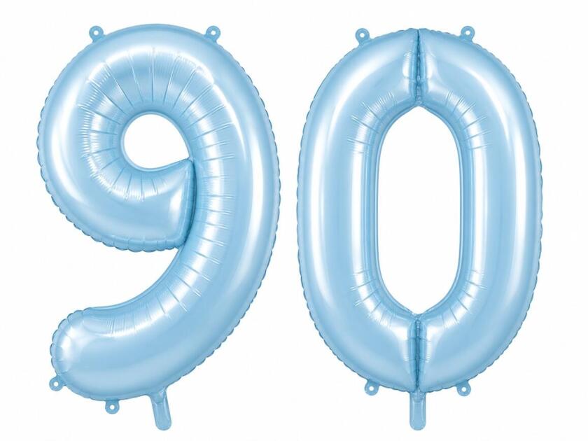 Zahlenballon 90 Hellblau - Set 9 & 0