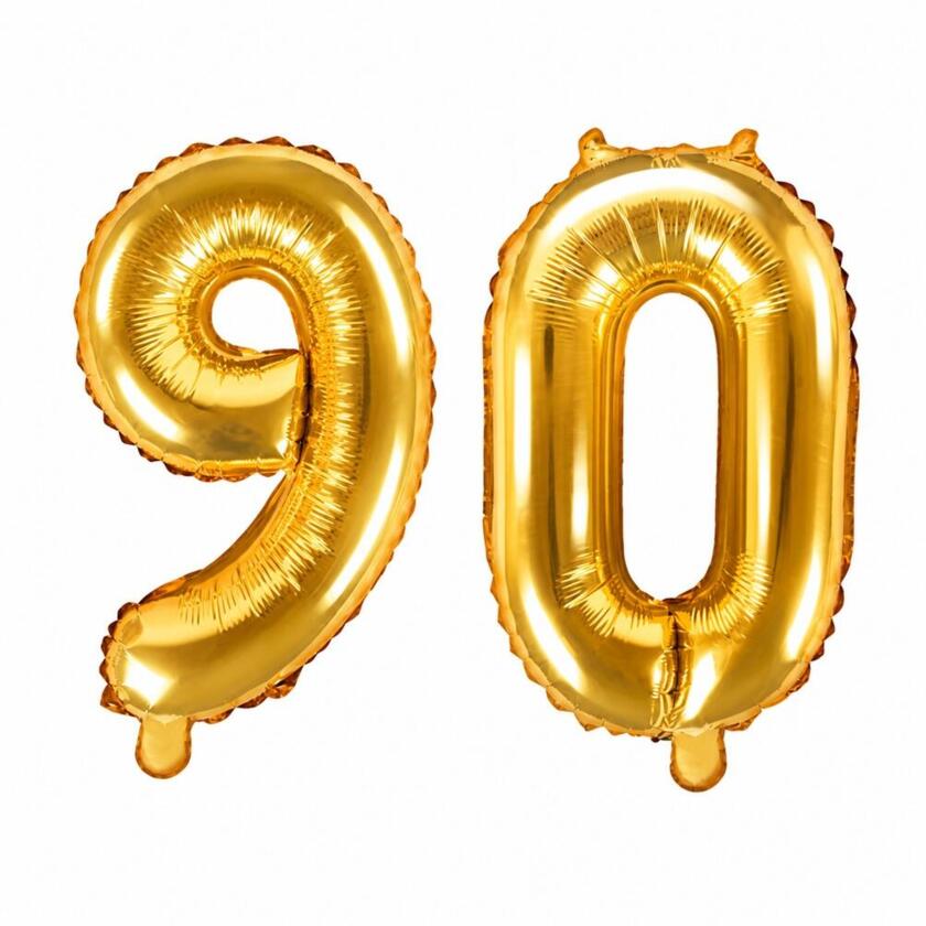 Zahlenballon Set 90 Gold 86cm