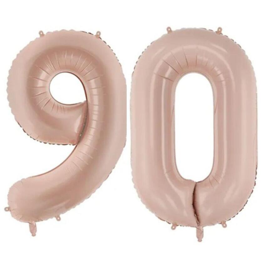 90 Geburtstag Ballon Set 9 & 0 Dunkelbeige 72cm