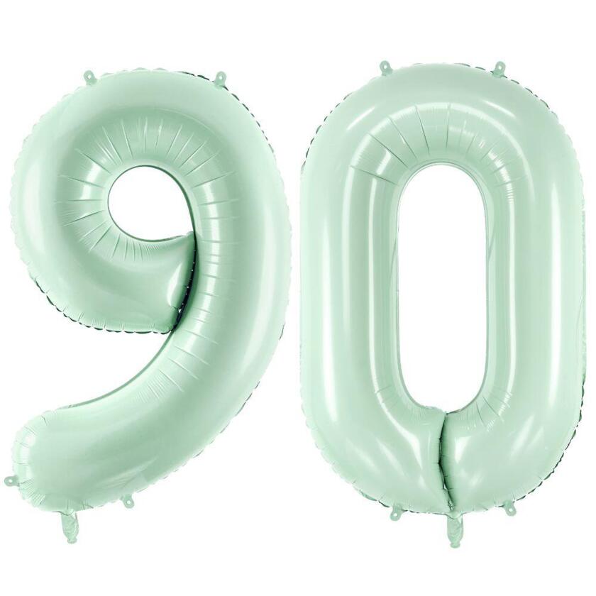 90 Geburtstag Ballon Set 9 & 0 Helles Grün 72cm