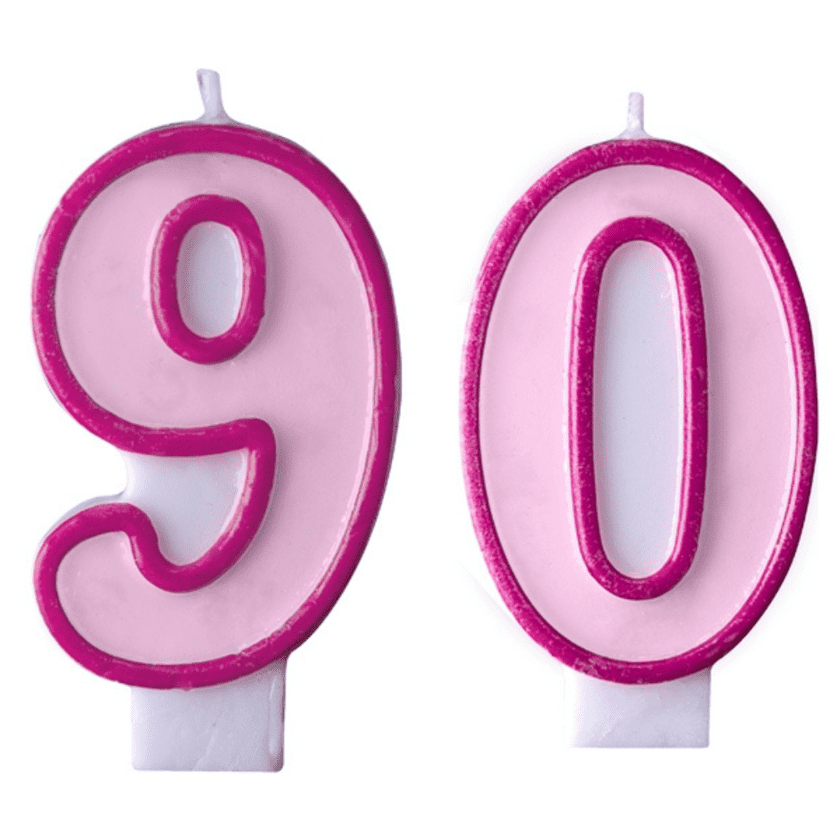 90 Geburtstag Geburtstagskerzen Pink