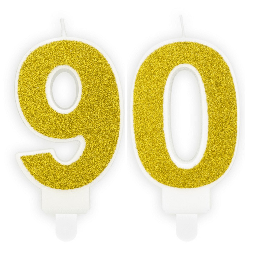 Geburtstagskerzen 90 Gold Set 9 & 0