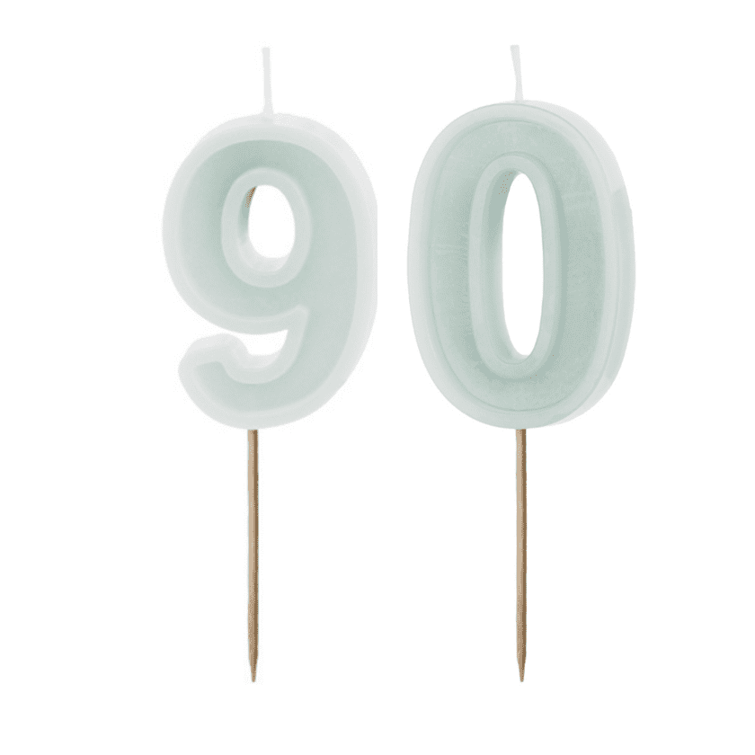 90 Geburtstag Geburtstagskerzen Mint