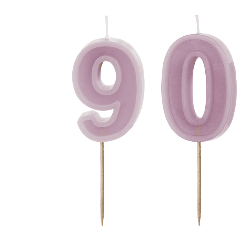 90 Geburtstag Geburtstagskerzen Lila