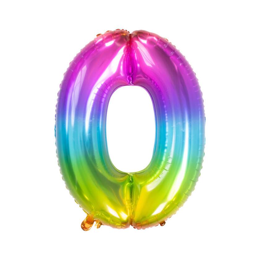 Zahlenballon 0 mehrfarbig